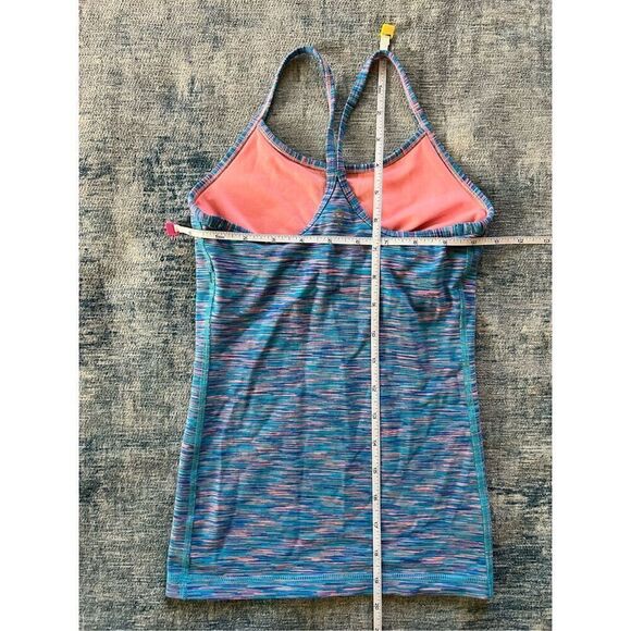 Ivivva Lululemon Heathered Blue Pink Power Y Athletic Tank Top Girls Size 7 - Picture 4 of 4